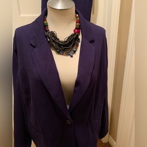 Ashley Stewart NWT 1 button ponte blazer size 34